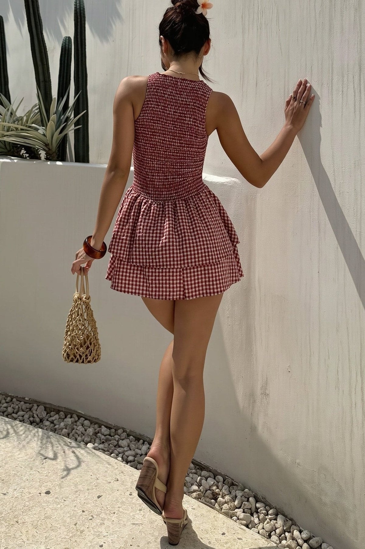 Hazel rutete, rynket minikjole