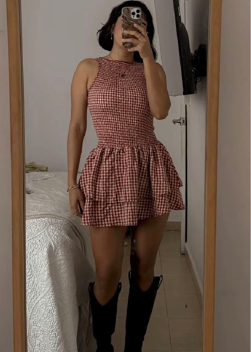 Hazel rutete, rynket minikjole