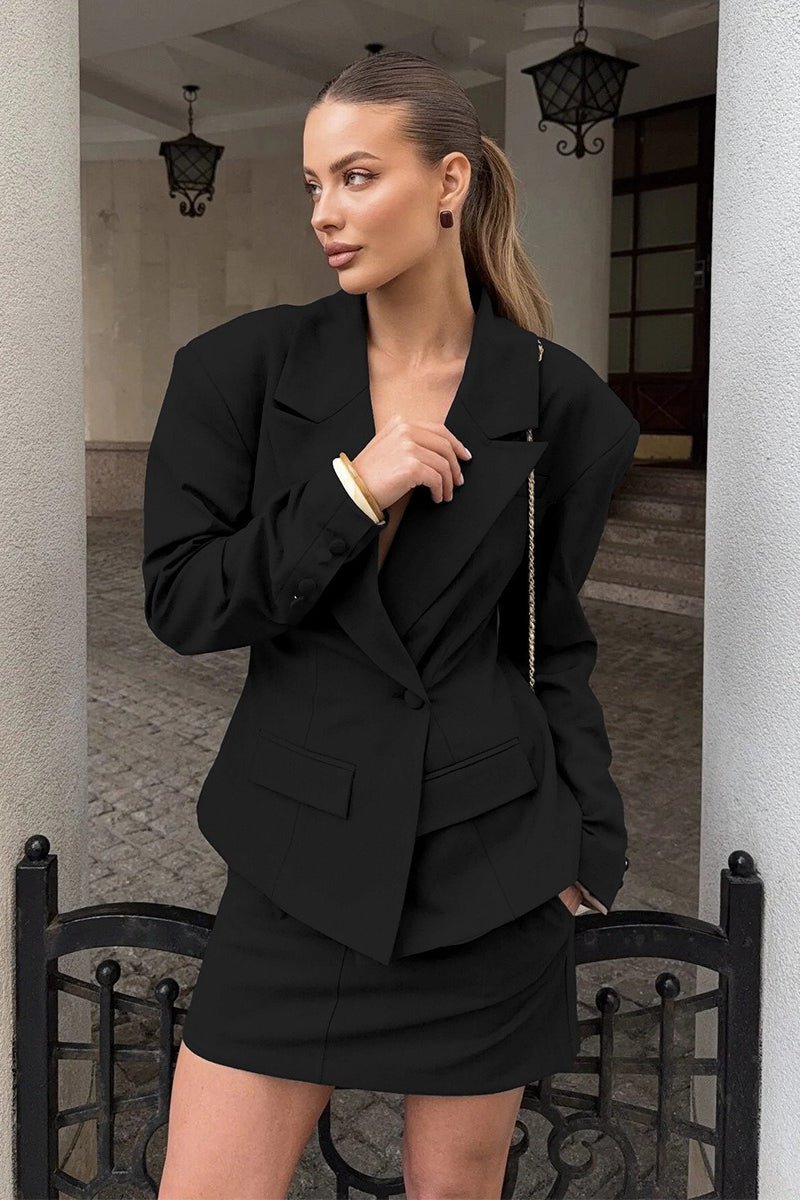 Janna blazer med én knapp og skjerfkrage