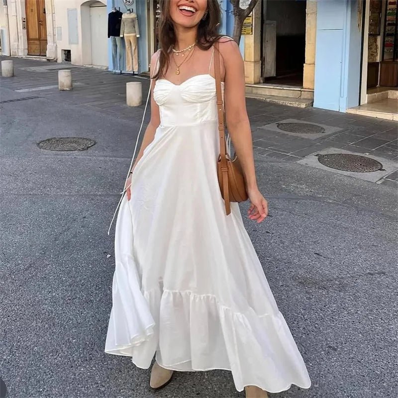 Jasmine bølgende midikjole med volanger