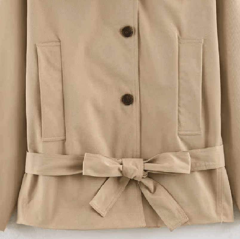 Julie asymmetrisk trenchcoat med belte