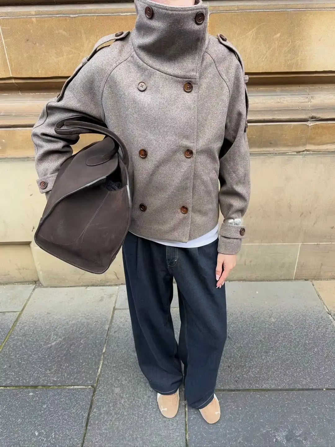 Julie oversized kåpe med ståkrage