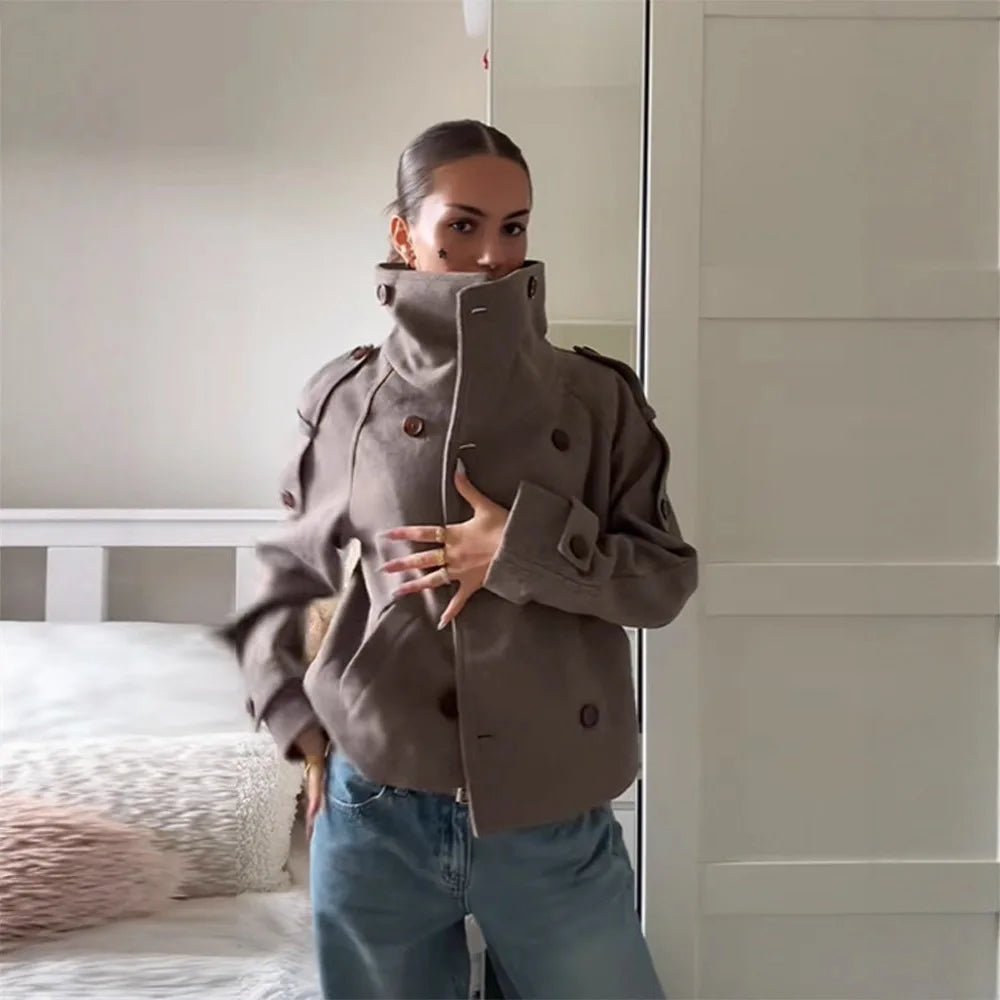 Julie oversized kåpe med ståkrage