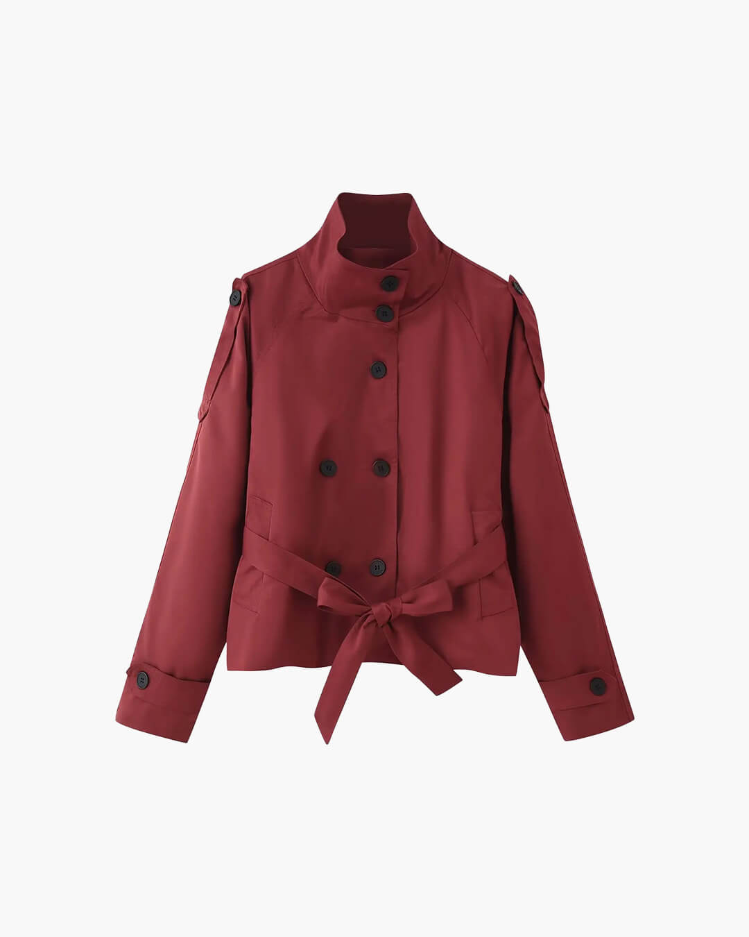 Kara kort trenchcoat med ståkrage