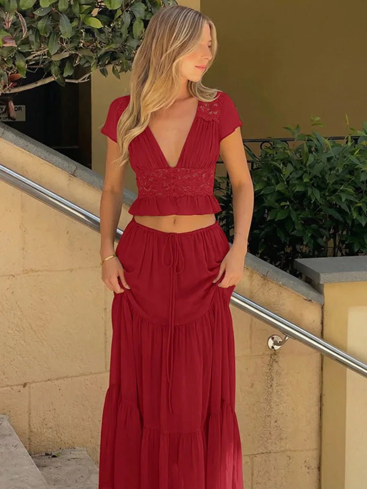 Katerina blondetopp og chiffonskjørt