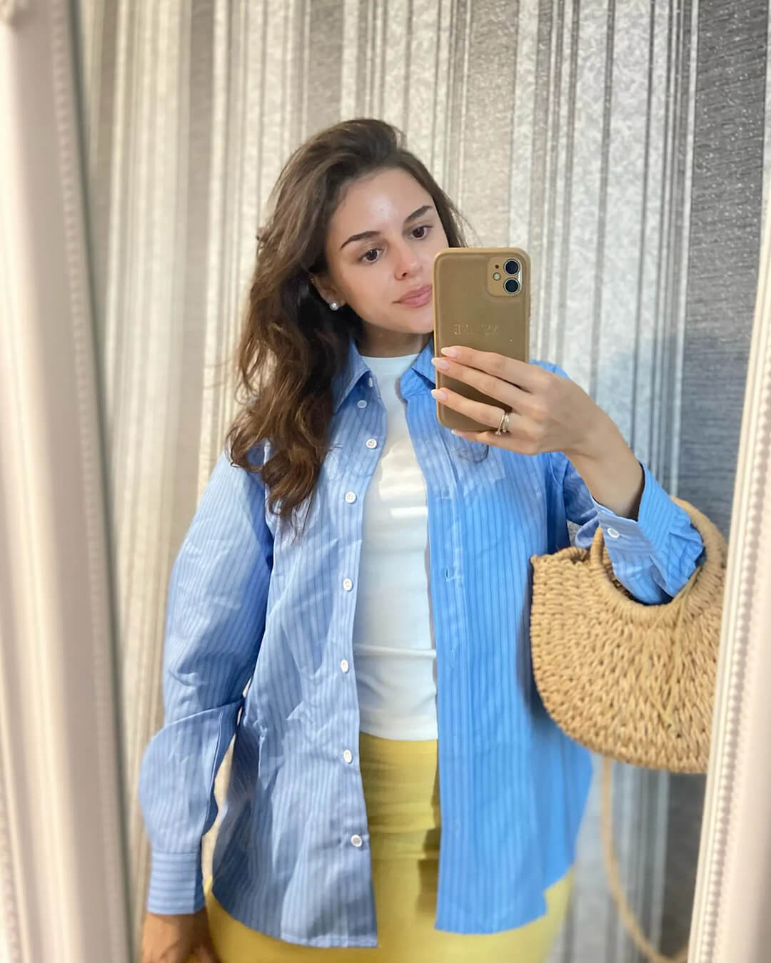Kathy Bat Sleeve Striped Shirts