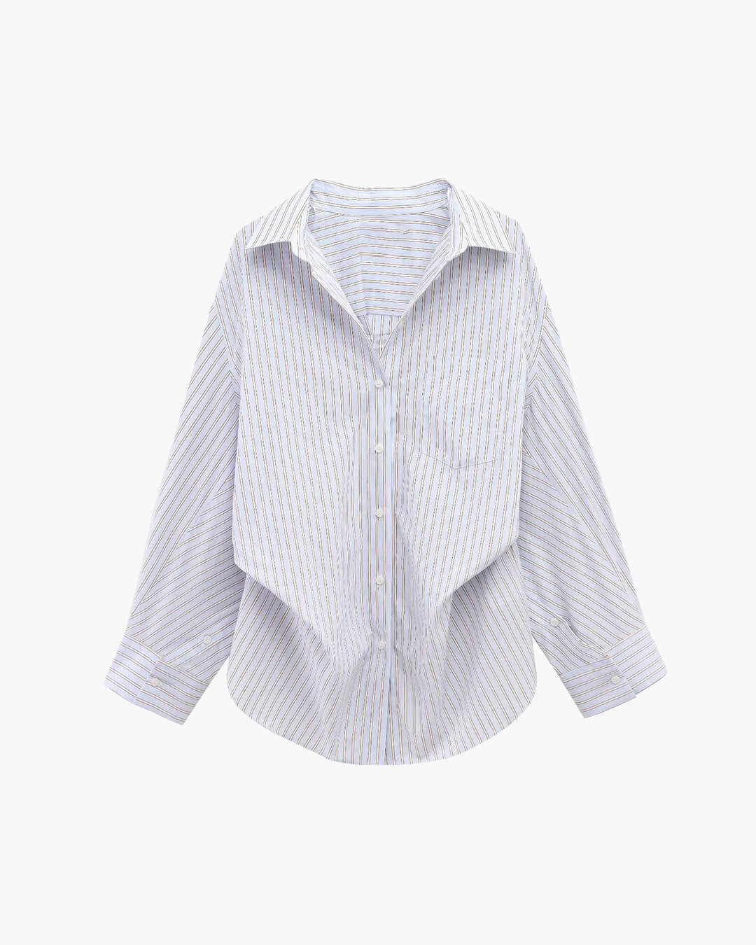 Kathy Bat Sleeve Striped Shirts