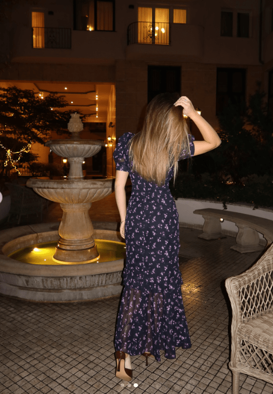 Klea maxikjole med blomster og ballongermer