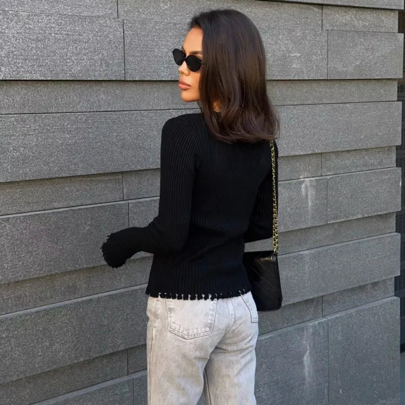 Zora cardigan med V-hals og knapper