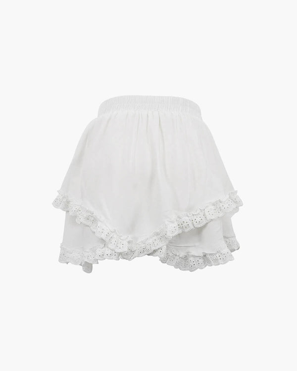 Kyrie Ruffled Trim Layered Mini Skirt