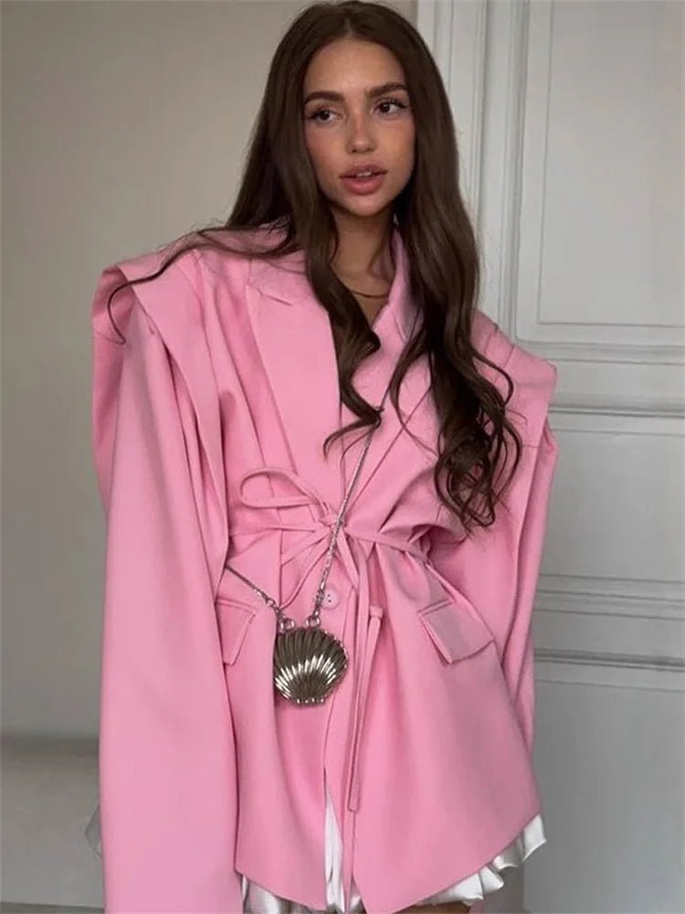 Leandra blazer med vide ermer og belte