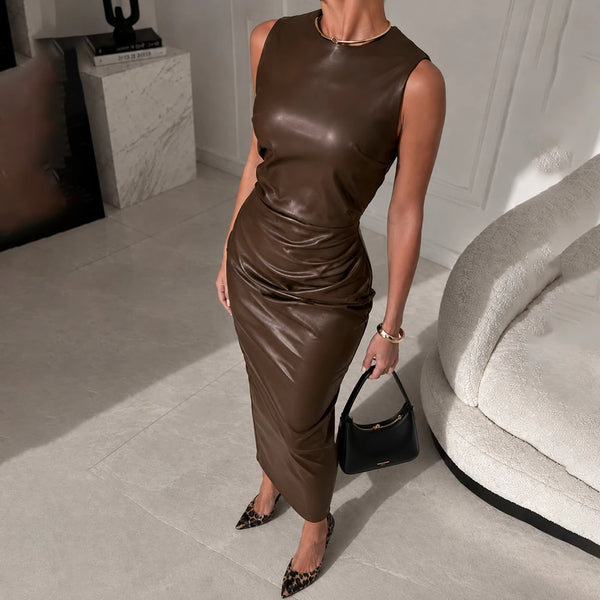 Leather Sleeveless Dress