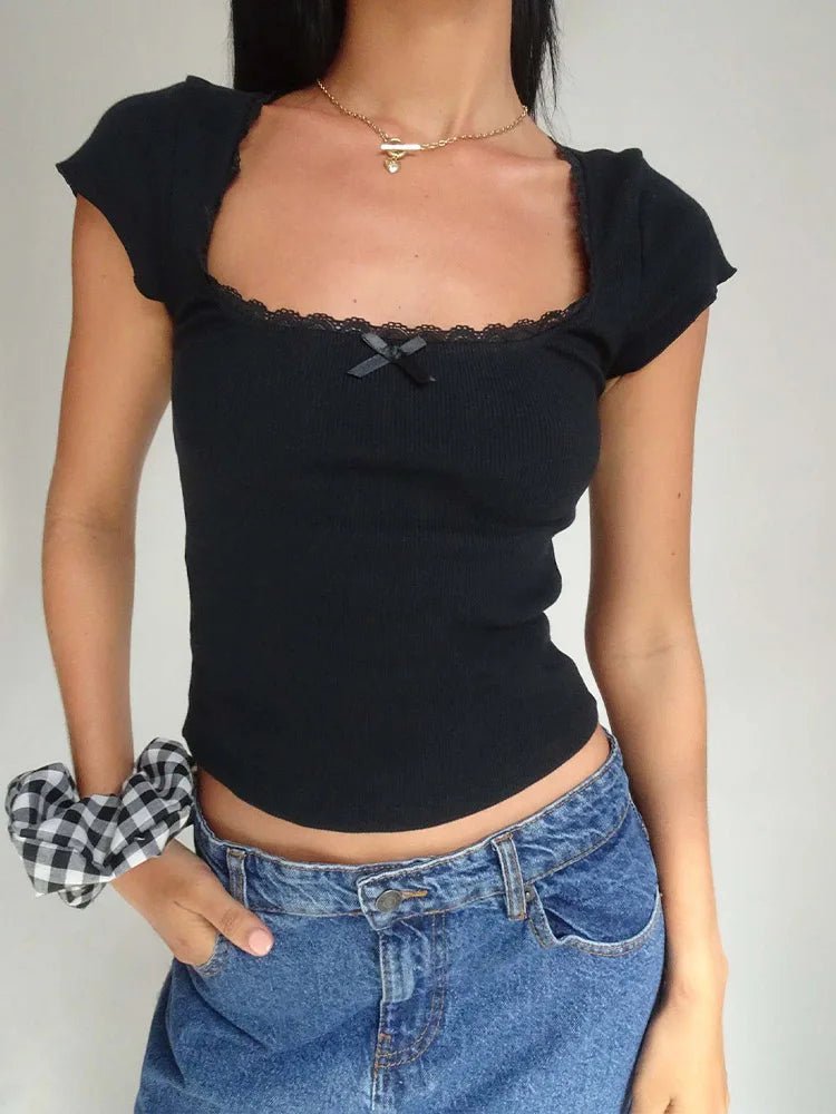 Liberty Lace Trim Crop Top