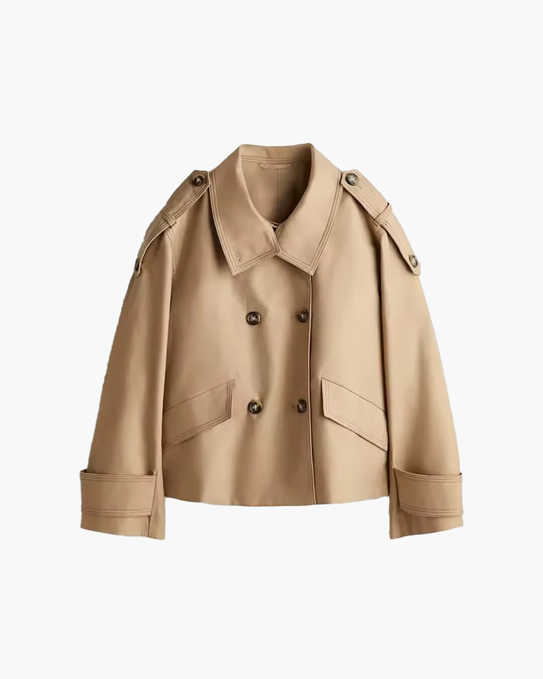 Lucy kort trenchcoat med ståkrage