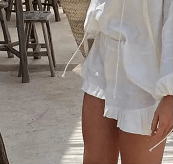 Luna Long Sleeve Ruffle Shorts Set