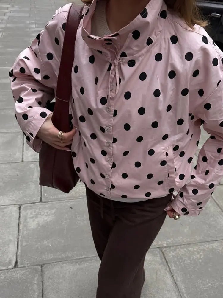 Margaret prikkete jakke med snøring
