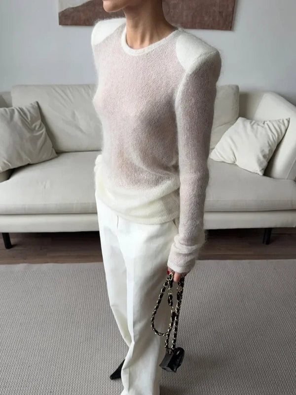 Maricar Slim Fit Sheer Pullover