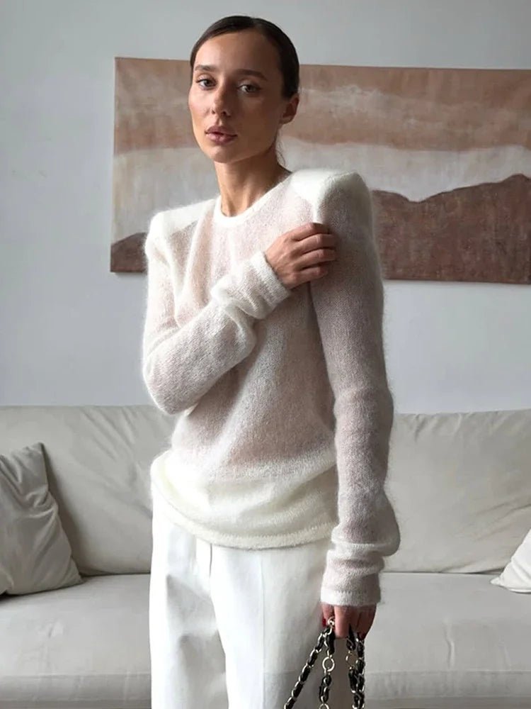 Maricar gjennomsiktig pullover med slim fit
