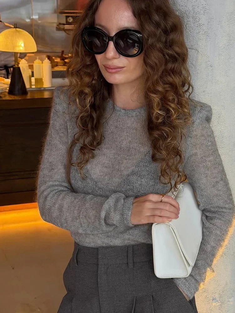 Maricar gjennomsiktig pullover med slim fit