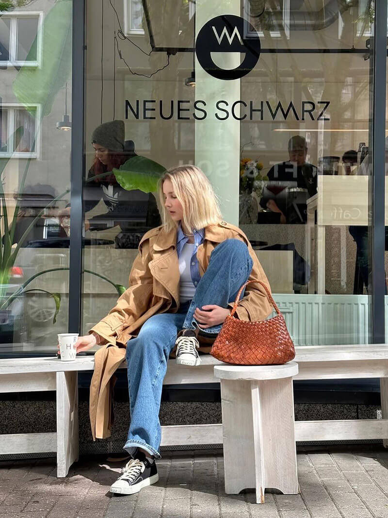 Marissa liten flettet veske i vegansk skinn