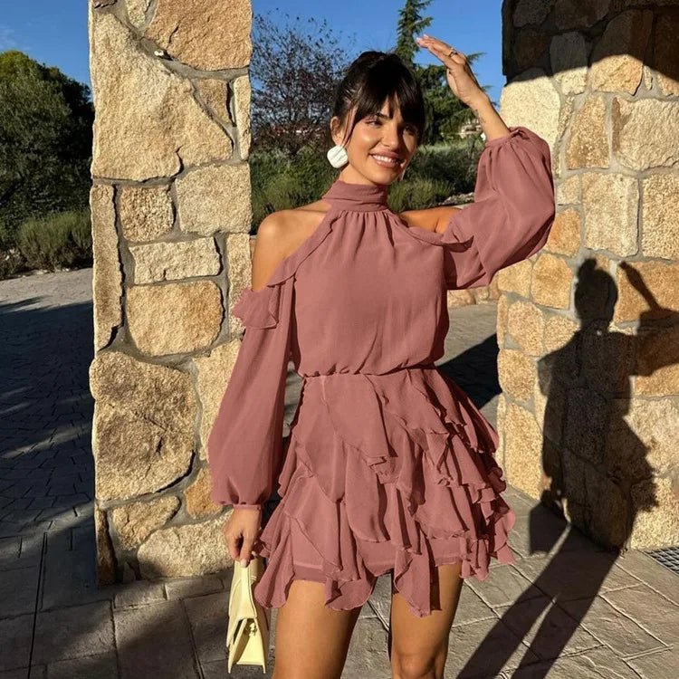 Maureen lagdelt halterneck-minikjole