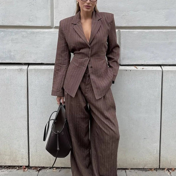Melanie dressbukser med nålestriper