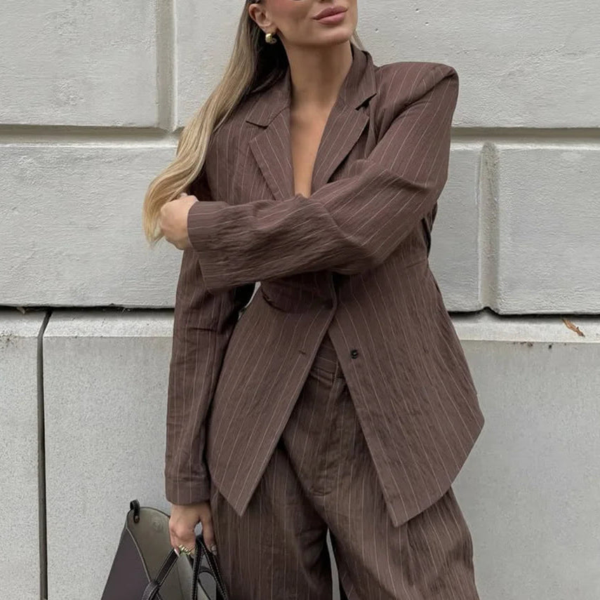 Melanie dressbukser med nålestriper