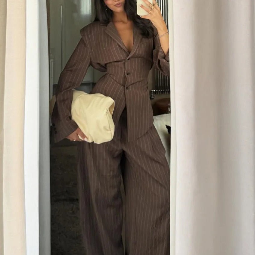 Melanie dressbukser med nålestriper