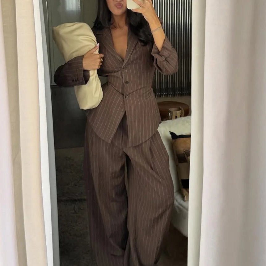 Melanie dressbukser med nålestriper