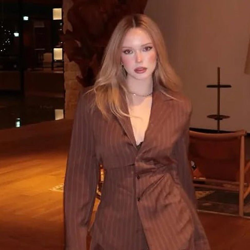 Melanie dressbukser med nålestriper