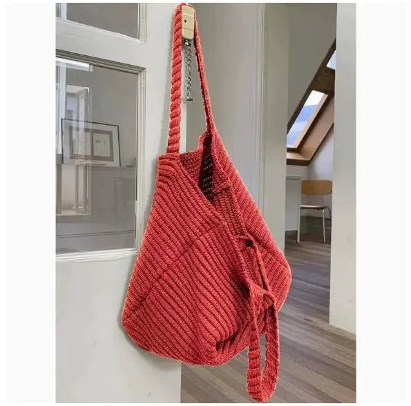 Morgan myk strikket crossbody-veske