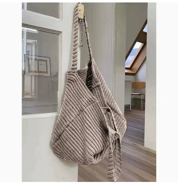Morgan myk strikket crossbody-veske