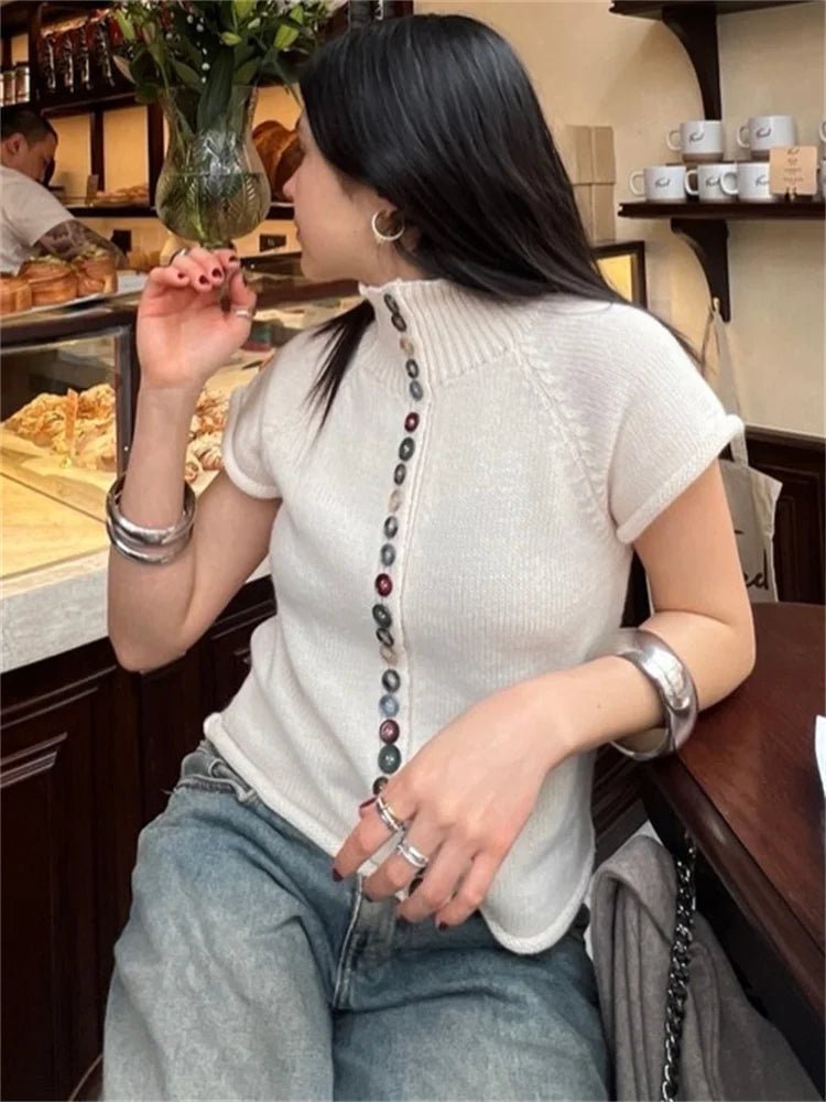 Nadia cardigan-topp i ribbestrikk