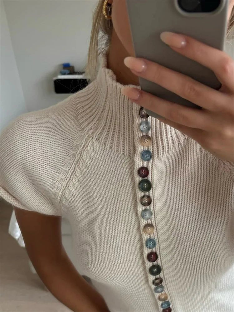 Nadia cardigan-topp i ribbestrikk