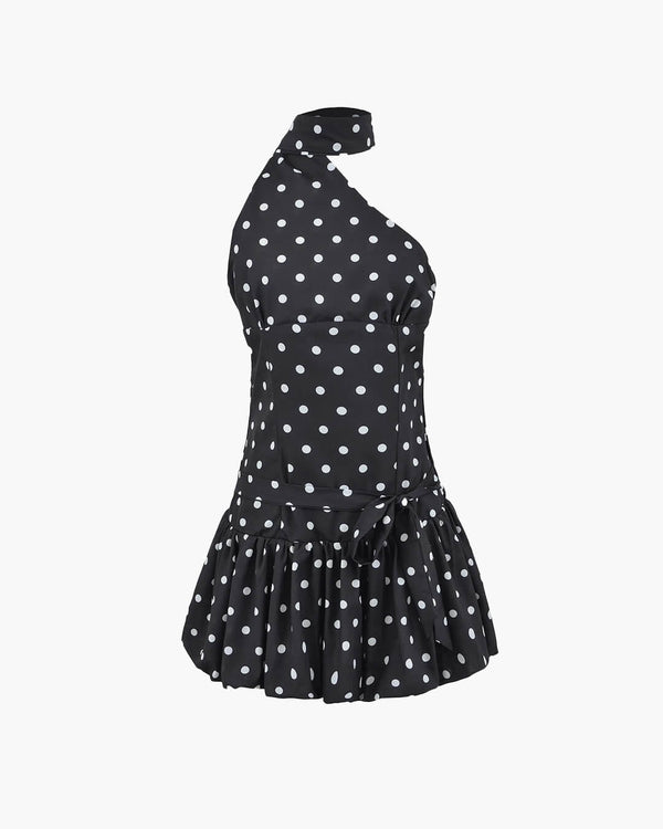 Nina One Shoulder Polka Dot Mini Dress