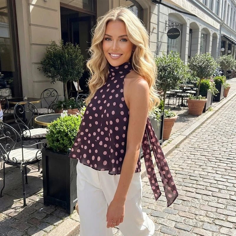 Noemi topp med halterneck og knyting bak