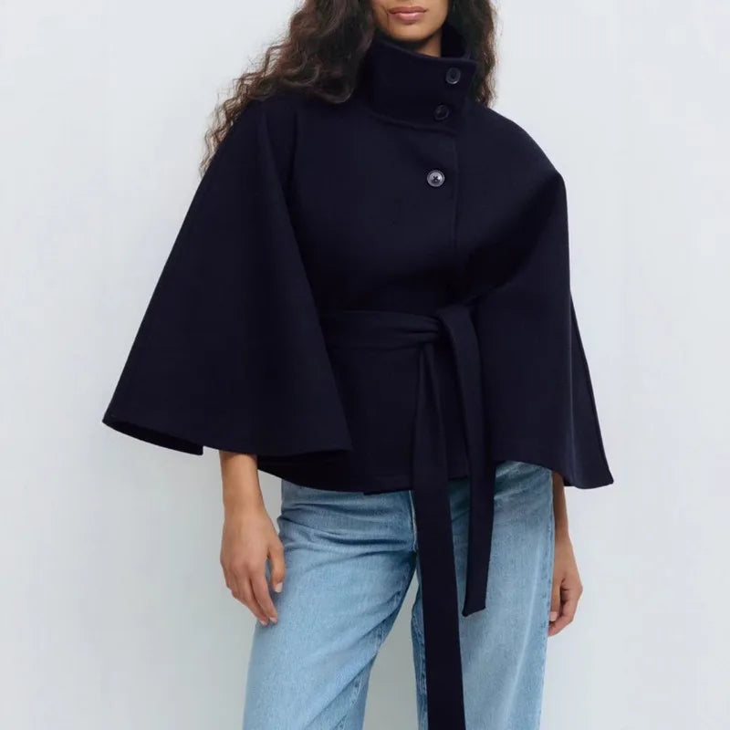 Oversized jakke med belte
