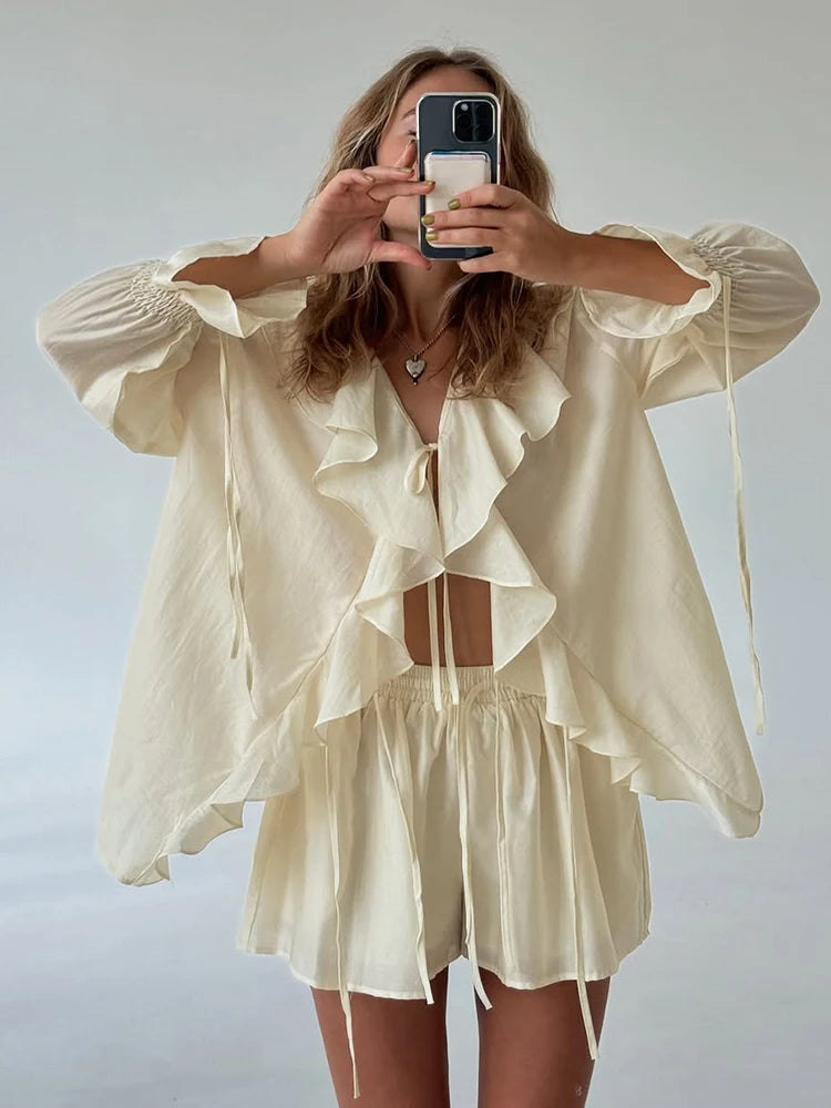 Oversized sett med volanger