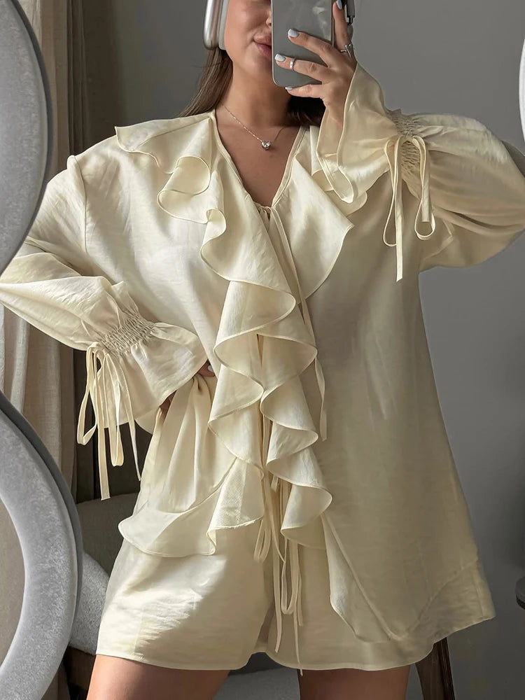 Oversized sett med volanger