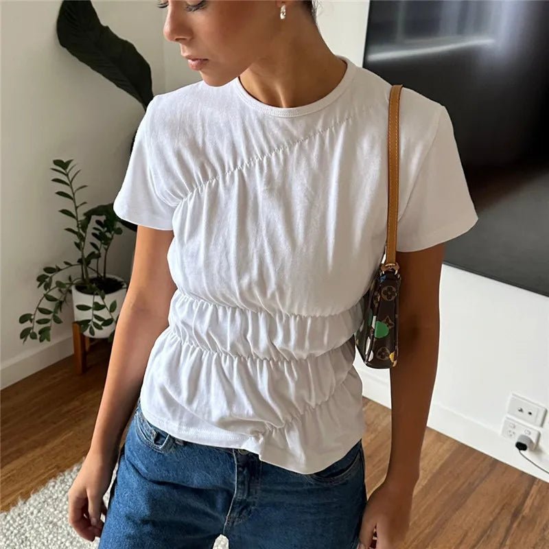 Paloma topp med korte ermer og rynkedetaljer