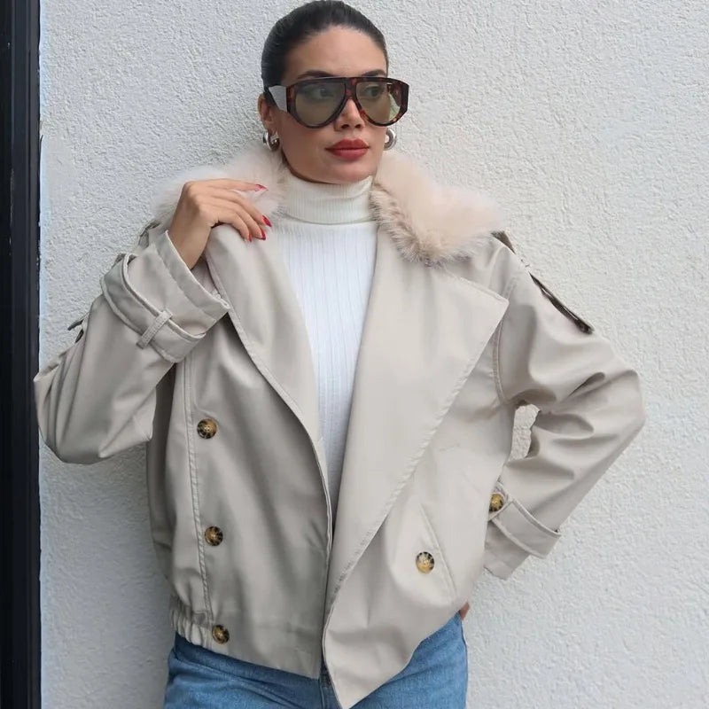 Oversized kåpe i plysj