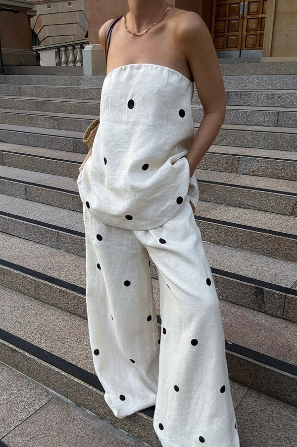 Polina Strapless Wide-Leg Two-Piece Set