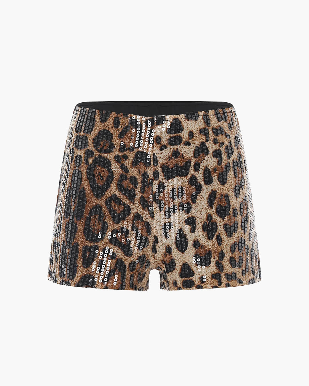 Quennie leopardmønstrede paljetshorts
