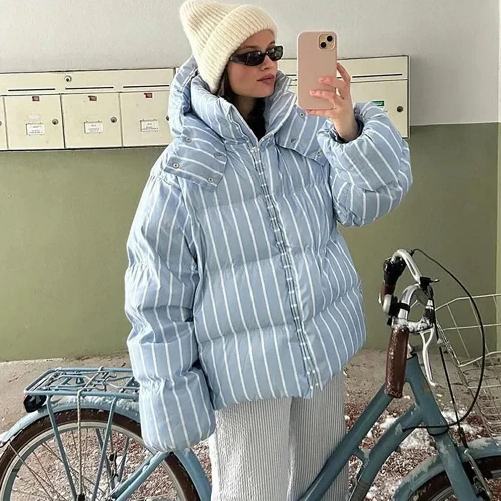 Vattert jakke med glidelås