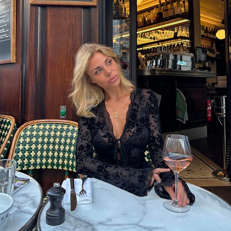 Rachel blondetopp med knyting foran