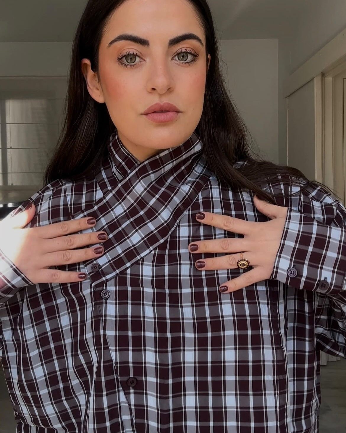 Rebecca Poplin Plaid Wrapped Shirt