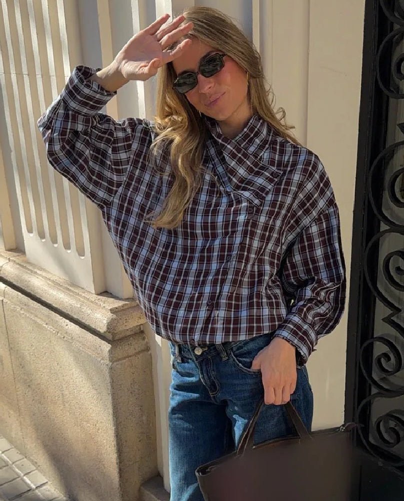 Rebecca Poplin Plaid Wrapped Shirt