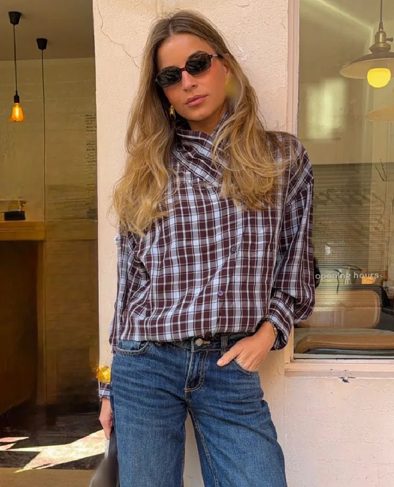 Rebecca Poplin Plaid Wrapped Shirt