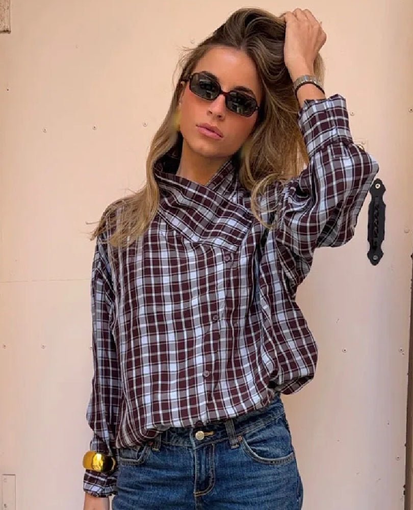 Rebecca Poplin Plaid Wrapped Shirt