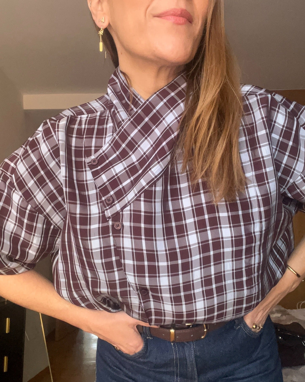 Rebecca Poplin Plaid Wrapped Shirt